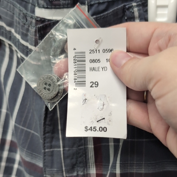 NWT Distillery Apparel Cargo Shorts with Modern Plaid Design Size 29 100% Cotton - Picture 5 of 6